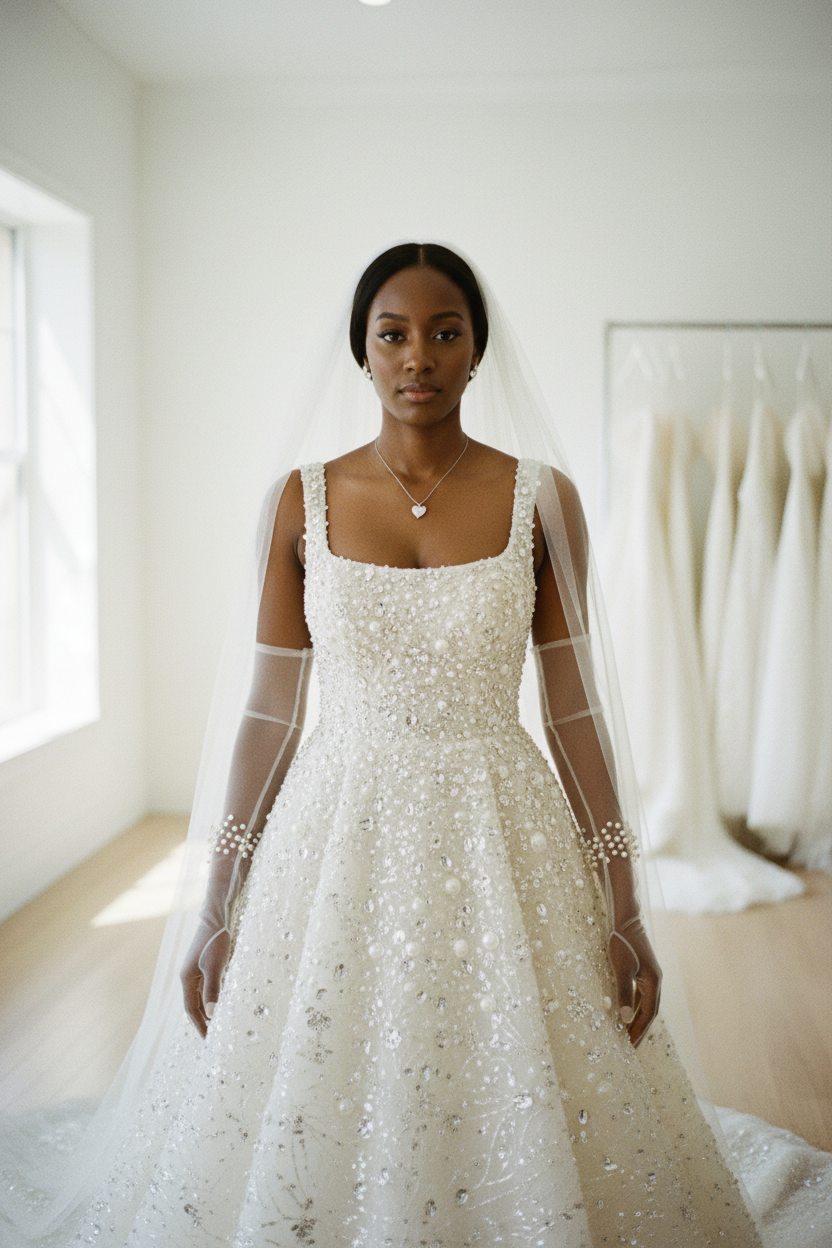 G21-085 Ivoire Sirène Dentelle Robe de mariée and Traîne chapelle