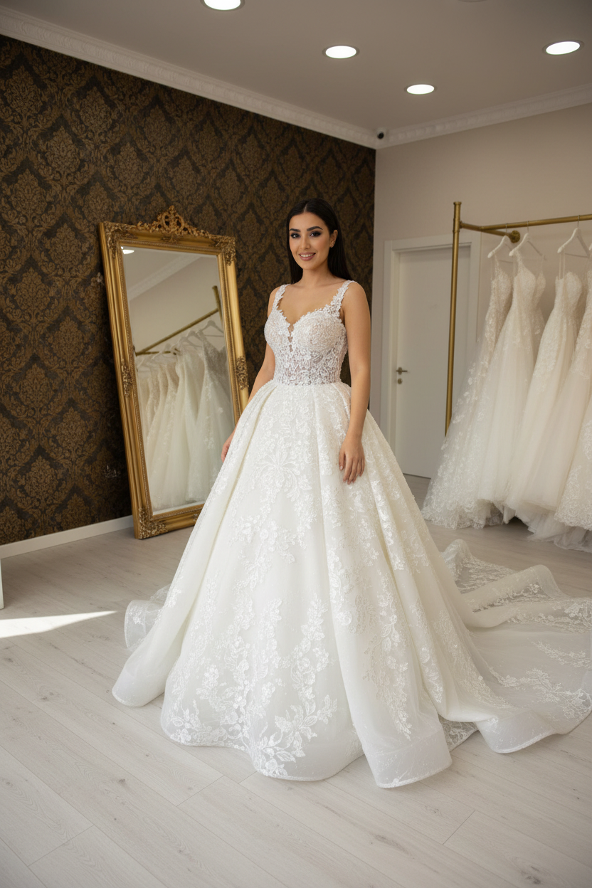 G21-014 White Ivory Princess Ball Gown — Main Storefront View