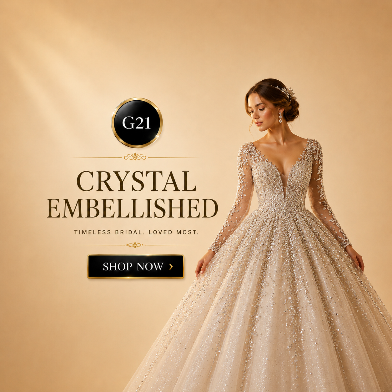 Crystal embellished wedding dresses image