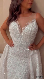 G21-001 Ivory A-Line Wedding Dress Main Clean Frame