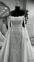 G21-002 Ivory A-Line Wedding Dress Main Clean Frame
