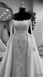G21-002 Ivory A-Line Wedding Dress Main Clean Frame