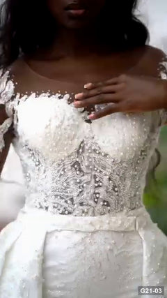 G21-003 Ivory A-Line Wedding Dress Main Clean Frame