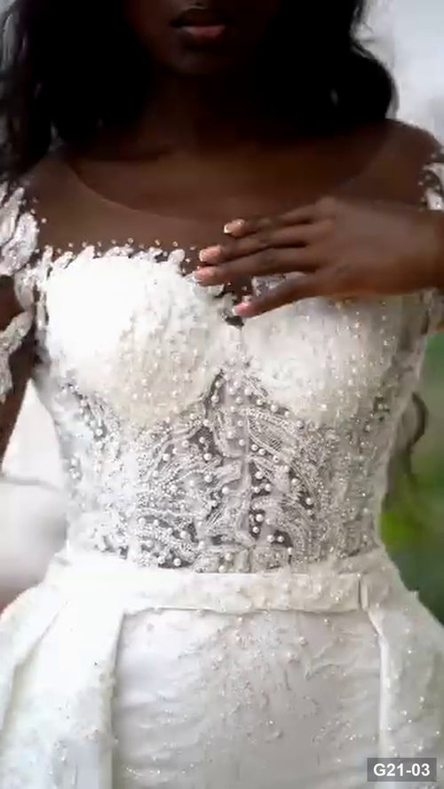 G21-003 Ivory A-Line Wedding Dress Main Clean Frame