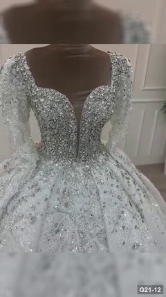 G21-012 Ivory Ball Gown Wedding Dress Main Clean Frame