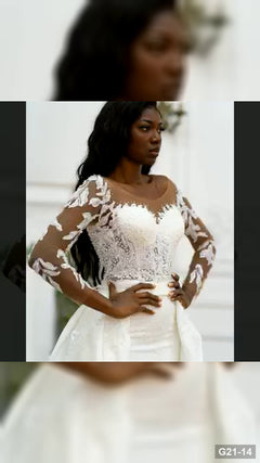 G21-014 Ivory A-Line Wedding Dress Main Clean Frame