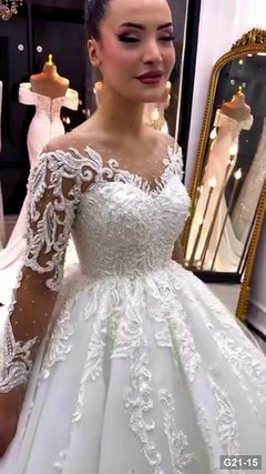 G21-015 Ivory A-Line Wedding Dress Main Clean Frame