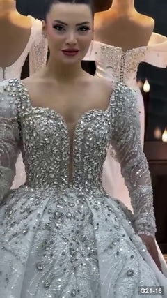 G21-016 Ivory Ball Gown Wedding Dress Main Clean Frame