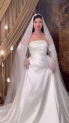 G21-025A - Ivory Lace Ball Gown Wedding Dress - Gelinlik21