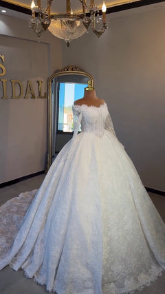 G21-030A - Ivory Elegant Ball Gown Wedding Dress - Gelinlik21