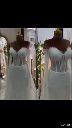 G21-032 Ivory A-Line Wedding Dress Main Clean Frame