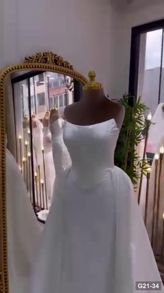 G21-034 Ivory A-Line Wedding Dress Main Clean Frame