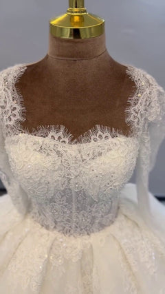 G21-039A - Ivory Embellished Ball Gown Wedding Dress - Gelinlik21