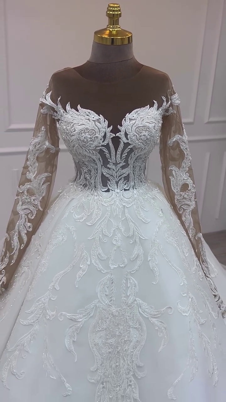G21-041A - Ivory Elegant Ball Gown Wedding Dress - Gelinlik21