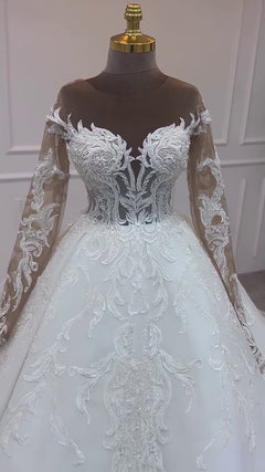 G21-041A - Ivory Elegant Ball Gown Wedding Dress - Gelinlik21