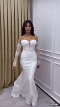 G21-041 Ivory Mermaid Wedding Dress Main Clean Frame