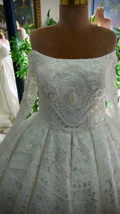 G21-043A - Ivory Lace Ball Gown Wedding Dress - Gelinlik21