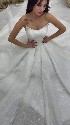 G21-044A - Ivory Elegant Ball Gown Wedding Dress - Gelinlik21