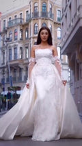 G21-047A - Ivory Embellished Ball Gown Wedding Dress - Gelinlik21