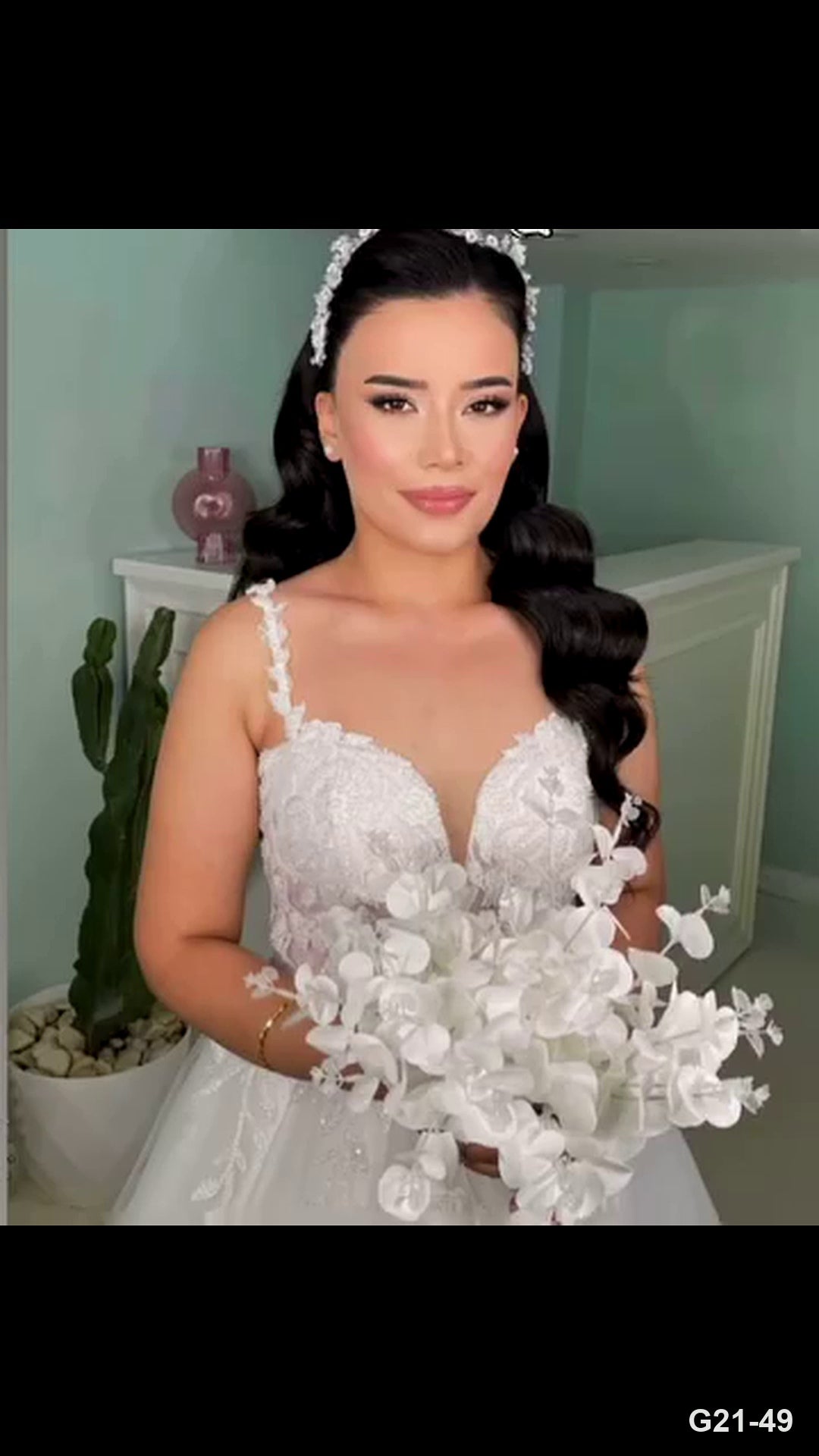 G21-049 Ivory A-Line Wedding Dress Main Clean Frame