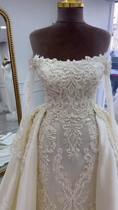 G21-050A - Ivory Lace Ball Gown Wedding Dress - Gelinlik21