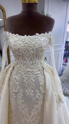 G21-052A - Ivory Lace Ball Gown Wedding Dress - Gelinlik21