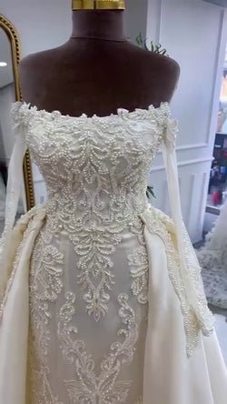 G21-052A - Ivory Lace Ball Gown Wedding Dress - Gelinlik21