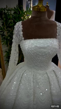 G21-052 Ivory Ball Gown Wedding Dress Main Clean Frame