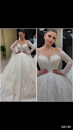 G21-053 Ivory Ball Gown Wedding Dress Main Clean Frame