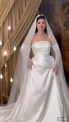 G21-055 Ivory Sheath Wedding Dress Main Clean Frame