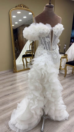 G21-060A - Ivory Lace Ball Gown Wedding Dress - Gelinlik21