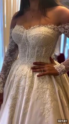 G21-061 Ivory Ball Gown Wedding Dress Main Clean Frame