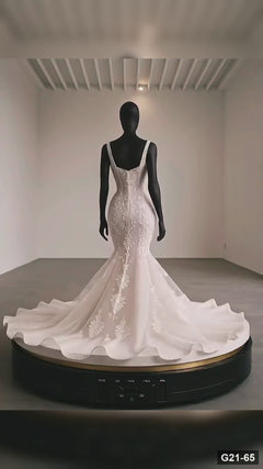 G21-065 Ivory Mermaid Wedding Dress Main Clean Frame