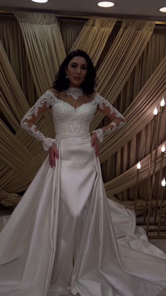 G21-072A - Ivory Lace Ball Gown Wedding Dress - Gelinlik21