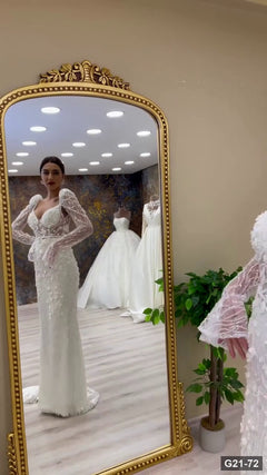 G21-072 Ivory Mermaid Wedding Dress Main Clean Frame
