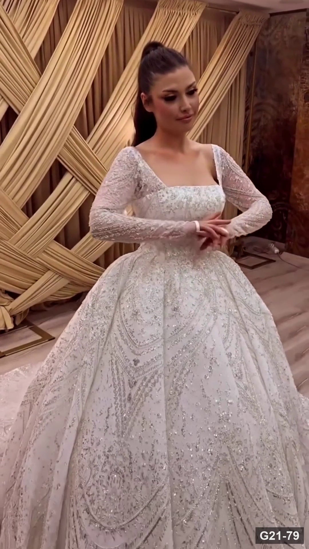 G21-079 Ivory Ball Gown Wedding Dress Main Clean Frame