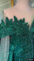 G21-084 Emerald Green Ball Gown Engagement Dress Main Clean Frame