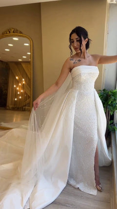 G21-087A - Ivory Beaded Lace Ball Gown Wedding Dress - Gelinlik21