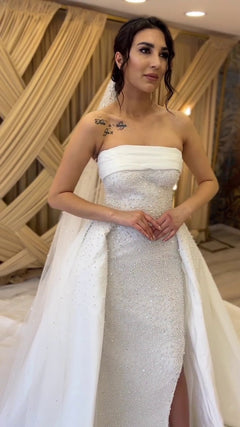 G21-092A - Ivory Embellished Ball Gown Wedding Dress - Gelinlik21