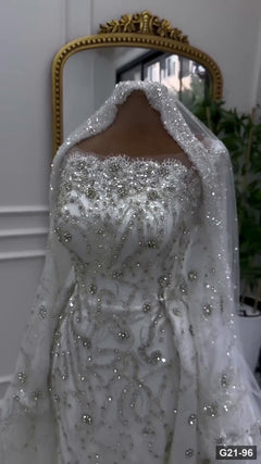 G21-096 Ivory Ball Gown Wedding Dress Main Clean Frame