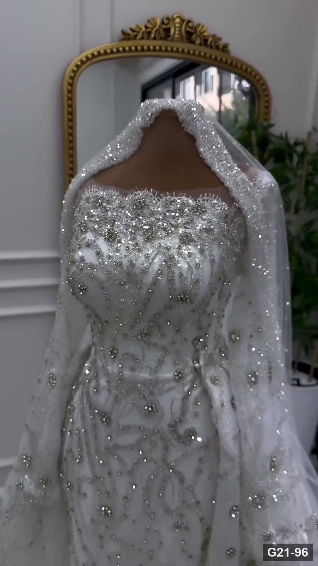 G21-096 Ivory Ball Gown Wedding Dress Main Clean Frame