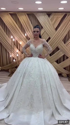 G21-097 Ivory Ball Gown Wedding Dress Main Clean Frame
