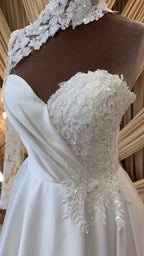 G21-098A - Ivory Beaded Lace Ball Gown Wedding Dress - Gelinlik21