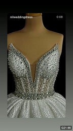 G21-098 Ivory Ball Gown Wedding Dress Main Clean Frame