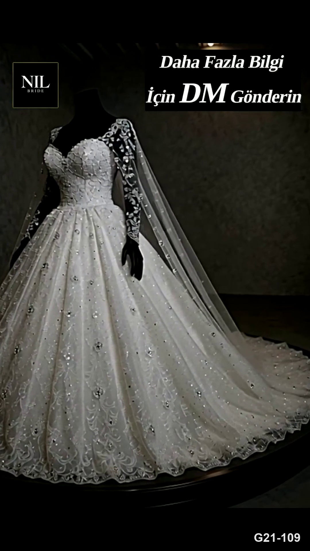 G21-109 Ivory Ball Gown Wedding Dress Main Clean Frame