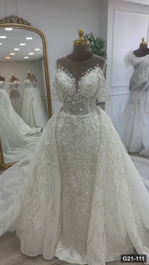 G21-111 Ivory Ball Gown Wedding Dress Main Clean Frame