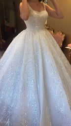 G21-117A - Soft Ivory Beaded Lace Ball Gown Wedding Dress - Gelinlik21