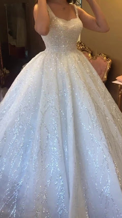 G21-117A - Soft Ivory Beaded Lace Ball Gown Wedding Dress - Gelinlik21