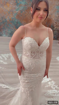 G21-119 Ivory Mermaid Wedding Dress Main Clean Frame