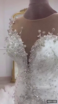 G21-122 Ivory Ball Gown Wedding Dress Main Clean Frame